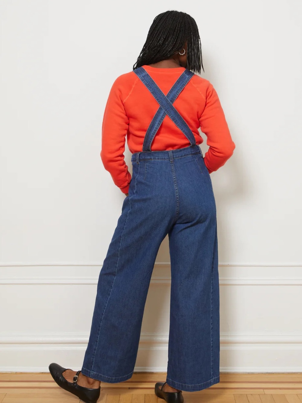 Loup Madelyn Zip Front Denim Overals - Picture 3 of 12